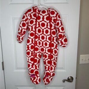 Baby Boden Red and White Floral Bodysuit